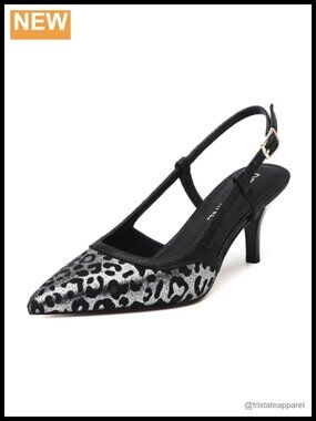 Women's Slingback Kitten Heels Pointed Toe 2 Inch Low Heel Pumps